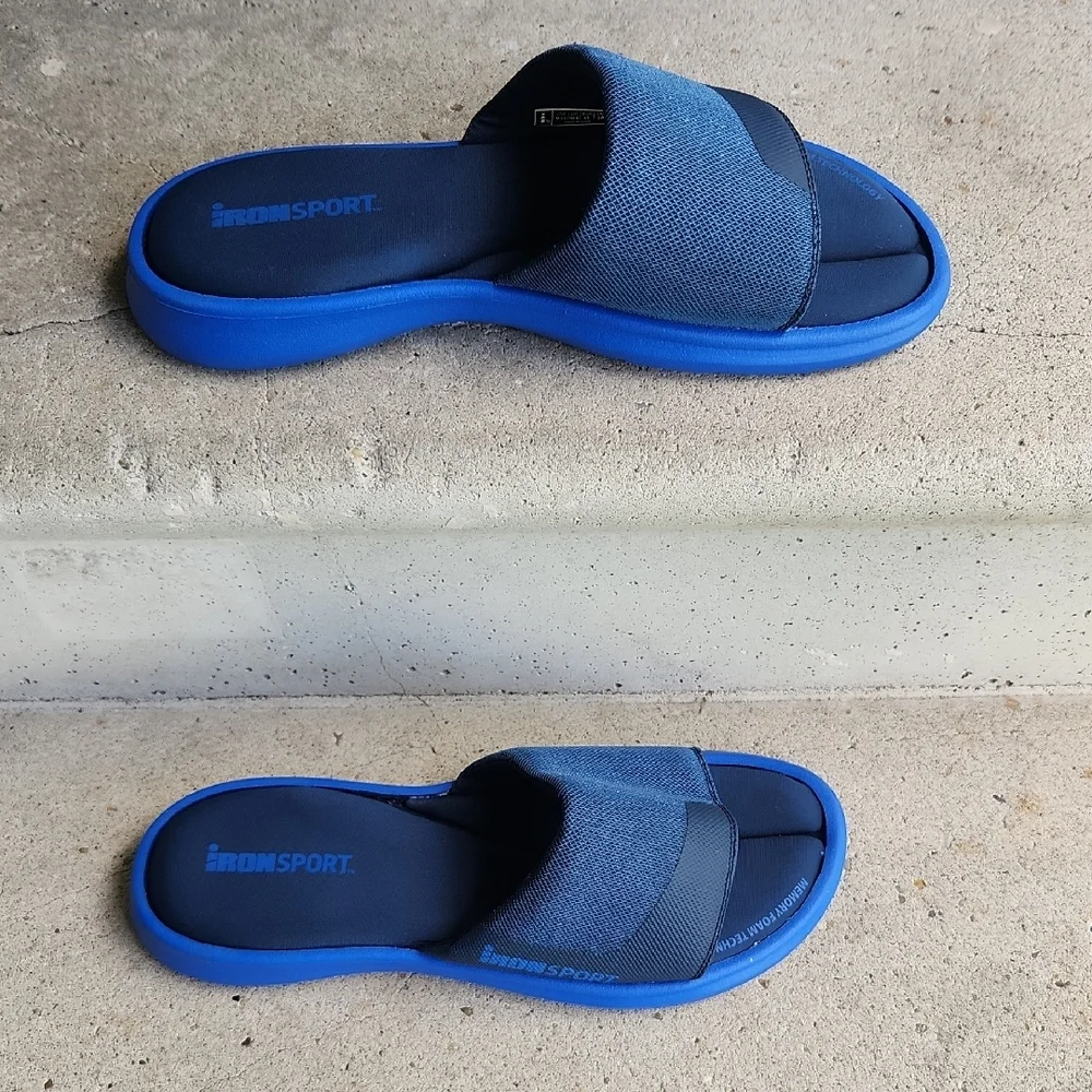 IRON SPORT Men's Blue Slide Sandals 11.